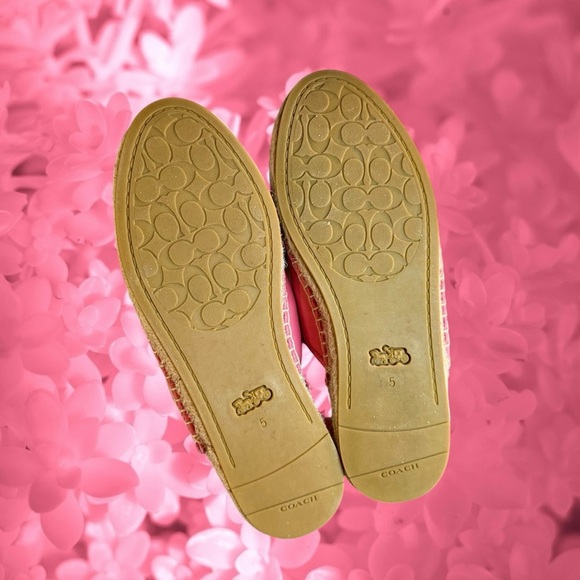 NWOT Coach 'Cassidy' Leather Slip-On Espadrille Mules in "Pink Ruby" Size 5 - Picture 12 of 15
